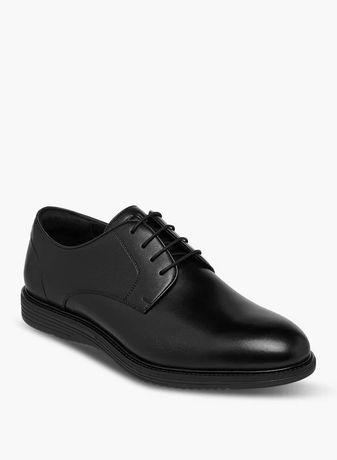 دوتشيني Men's Solid Lace-Up Derby Shoes