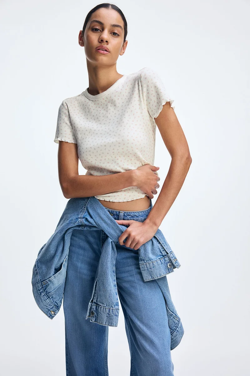 H&M Overlock-detail T-shirt