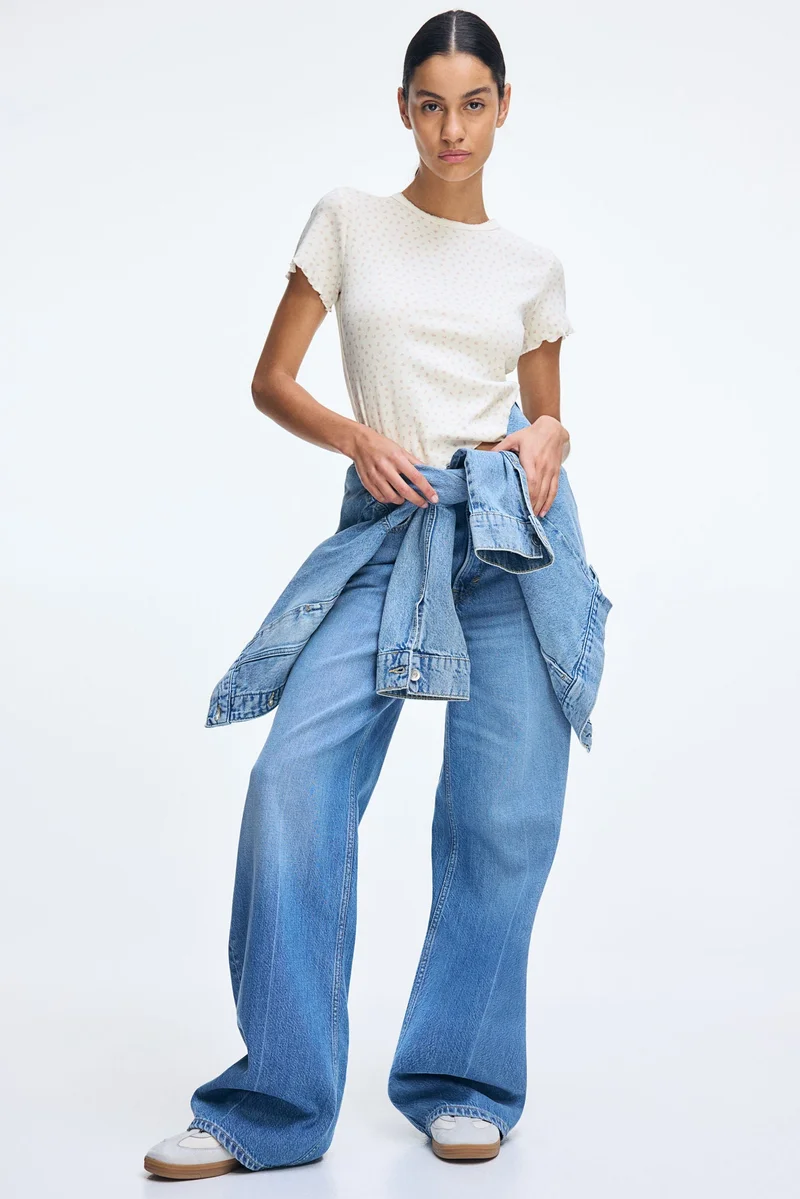 H&M Overlock-detail T-shirt