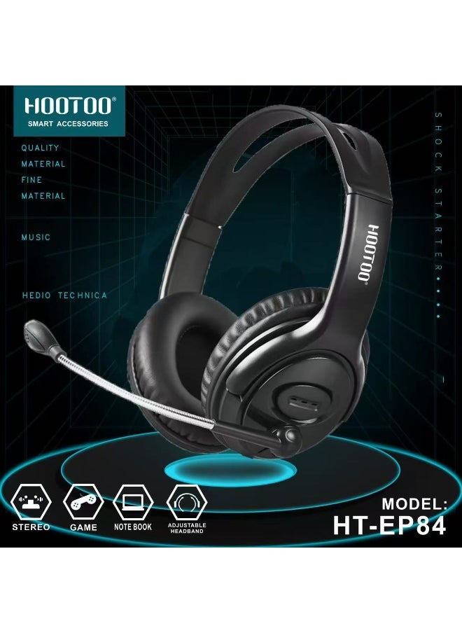 HooToo A gaming headset designed for gaming enthusiasts. Sony headphones with high-quality stereo sound. Gamer headset with a microphone sensitivity of 52±2 dB. Wired headset that delivers clear and pure sound. Gaming headphones equipped with an AUX port. Sony headset with a foldable headband design. Gaming headset designed by the brand HOOTOO, model HT-EP84.  - Image 3
