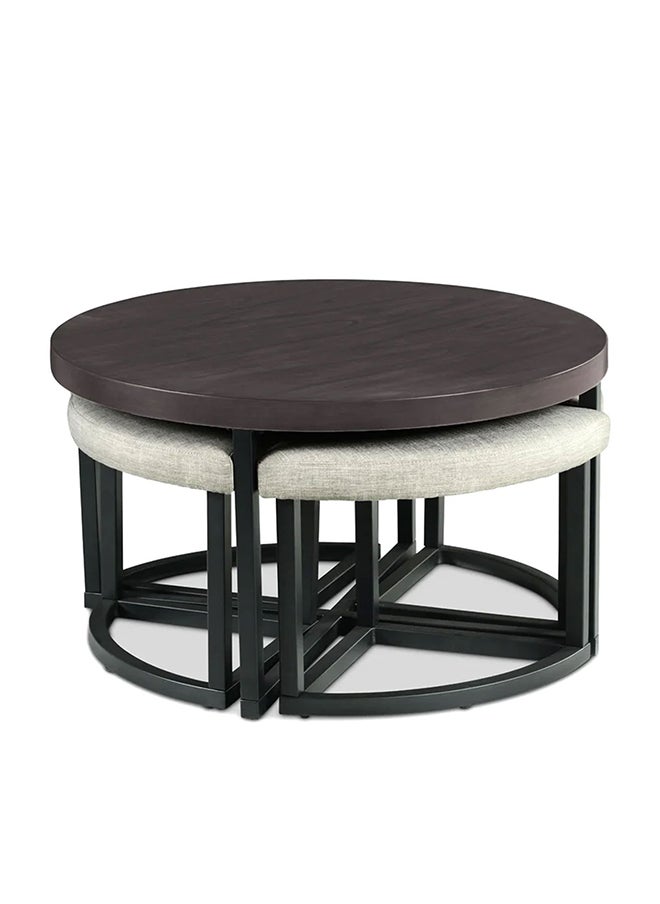 AtoZ Furniture - Carloz Cross Legs Coffee Table with Stools in Black Color - Image 1