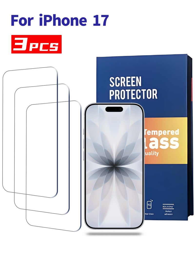 3 PCS Screen Protector for iPhone 17, with Clean Tools, 9H Hardness, Great-Grade Shatterproof, HD Clear, Scratch Resistant - Image 1