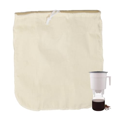 GRONGU Cold Brew Coffee Filter Bag Compatible with Toddy Cold Brew System, Large 12in x 11in Organic Cotton Reusable Coffee Filter with Easy Open Drawstring Fits for Mason Jars, Pitchers, 1 Pack - Image 1