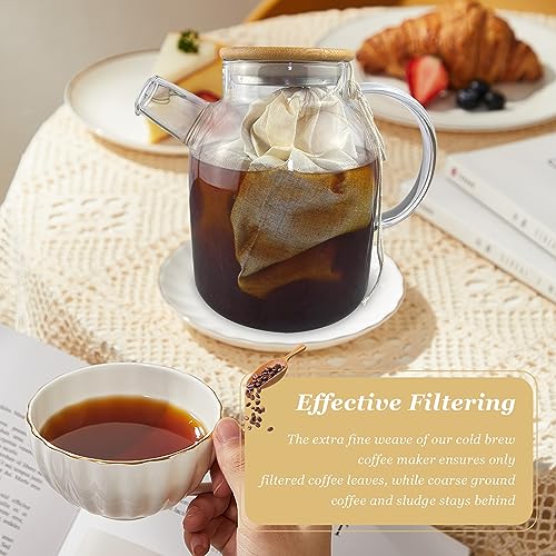 GRONGU Cold Brew Coffee Filter Bag Compatible with Toddy Cold Brew System, Large 12in x 11in Organic Cotton Reusable Coffee Filter with Easy Open Drawstring Fits for Mason Jars, Pitchers, 1 Pack - Image 3