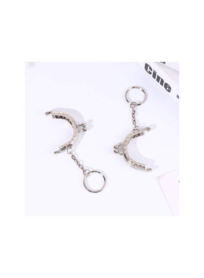 Generic 10Pcs Bag Purse Making Metal Frame Purse Clasp Frame Mini Coin Purse Kiss Clasp Lock for DIY Craft Purse Bag Keychain Making (Silver) 