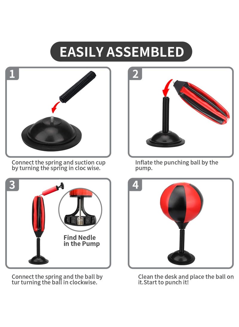 ECVV Desktop Punching Bag 45.5CM | Boxing Sports Punching Tool Desktop Punch Balls Bags Punching Bag Speed Ball Stand Boxing Training Boxer Practice Tools  - Image 5