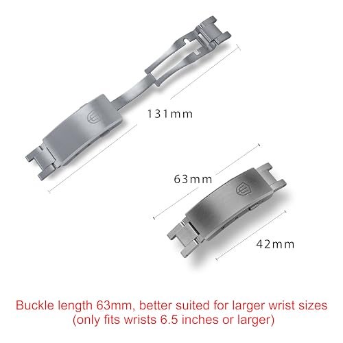watchdives New Fly Micro Adjustable Clasp, Silver Stainless Steel Watch Buckle On-The-Fly Adjustable Clasp Replacement (Silver, For 1.8mm Screw Pin Bracelet) - Image 2