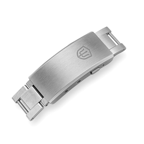 watchdives New Fly Micro Adjustable Clasp, Silver Stainless Steel Watch Buckle On-The-Fly Adjustable Clasp Replacement (Silver, For 1.8mm Screw Pin Bracelet) - Image 1