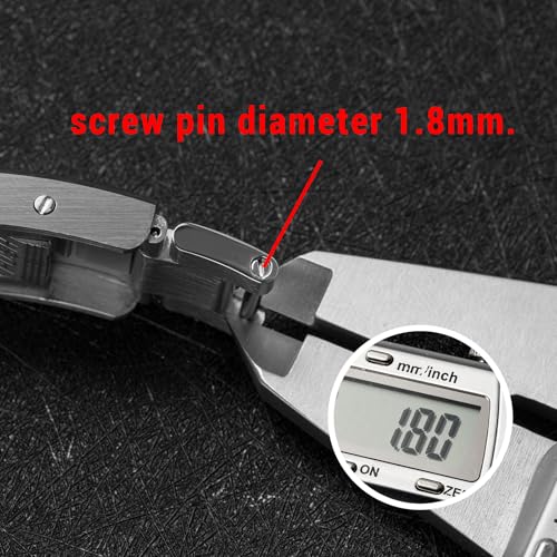watchdives New Fly Micro Adjustable Clasp, Silver Stainless Steel Watch Buckle On-The-Fly Adjustable Clasp Replacement (Silver, For 1.8mm Screw Pin Bracelet) - Image 5