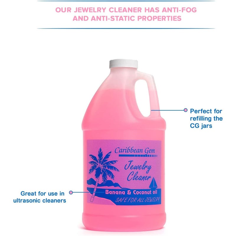 Caribbean Gem Banana & Coconut Oil Jewelry Cleaner (1/2 Gallon Refill) - Jewelry Cleaning Solution Gallon for All Gold, Silver, Diamonds, Rings, Gems & Precious Stones - Image 5