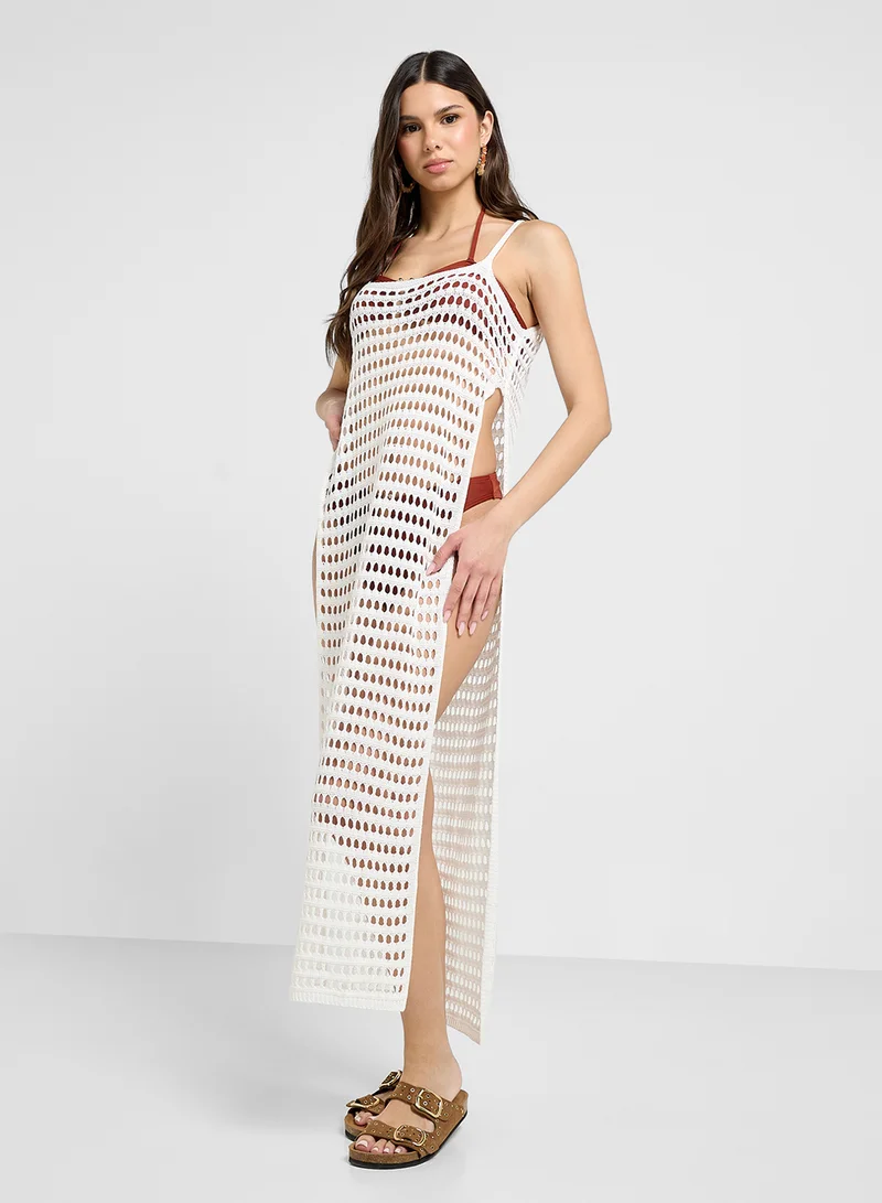 Ginger Crochet Beach Coverup With Scoop Back