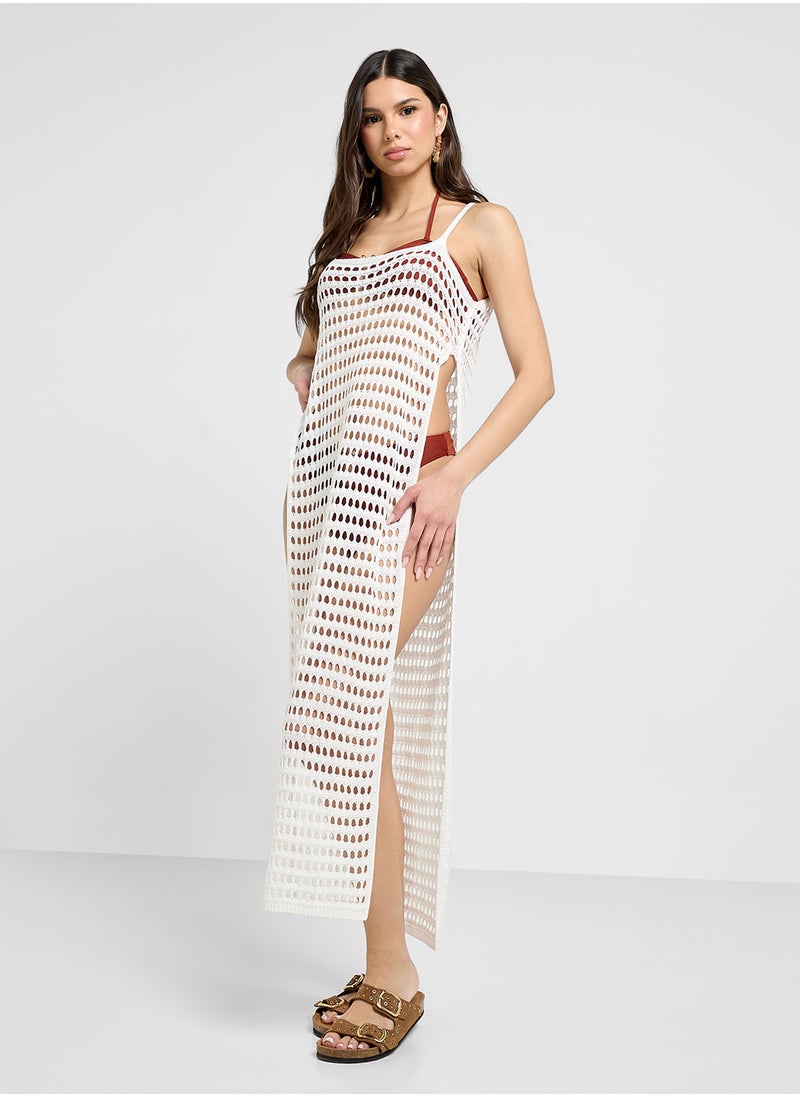 Ginger - Crochet Beach Coverup With Scoop Back - Image 1