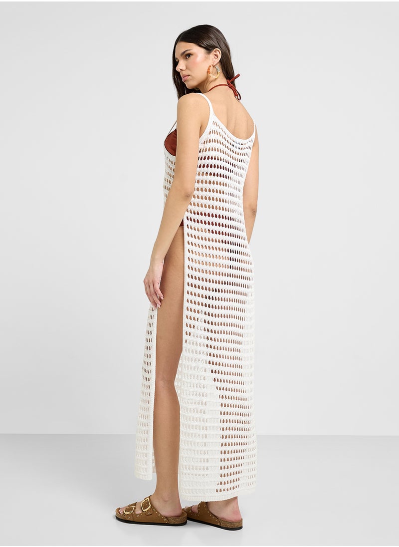 Ginger - Crochet Beach Coverup With Scoop Back - Image 1