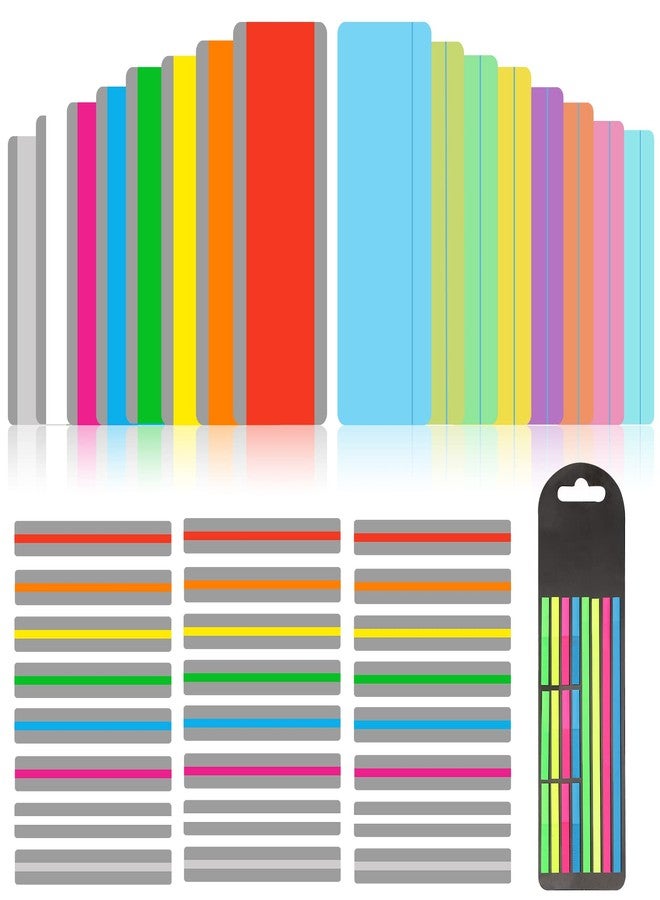 WIWAPLEX 48-Piece Guided Reading Strips - 3-Style Highlighter Strips & 8-Colored Reading Overlays with Transparent Highlighter Stick Tabs & Bookmark for Dyslexia - Image 1