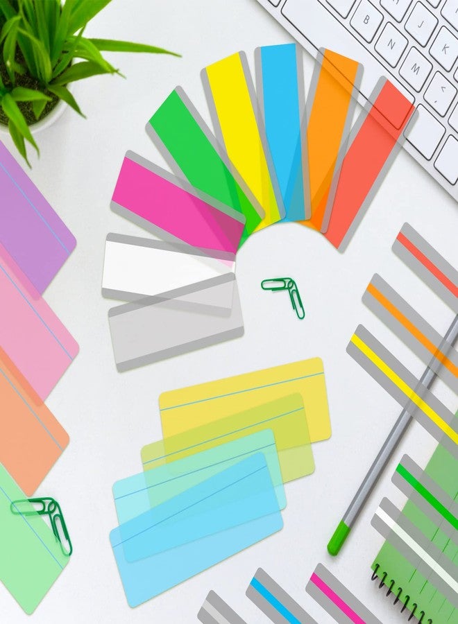 WIWAPLEX 48-Piece Guided Reading Strips - 3-Style Highlighter Strips & 8-Colored Reading Overlays with Transparent Highlighter Stick Tabs & Bookmark for Dyslexia - Image 4
