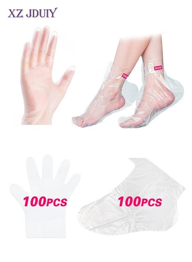 XZ JDUIY 200 paraffin wax hand and foot liners, extra-large and thick plastic hand and foot bags, plastic paraffin wax bath gloves and sock liners, paraffin wax gloves - Image 1