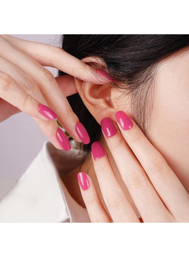 DANNI & TONI Semi Cured Gel Nail Strips (Chinese Rose) Red Gel Nail Stickers/Wraps 28 Stickers - Image 2