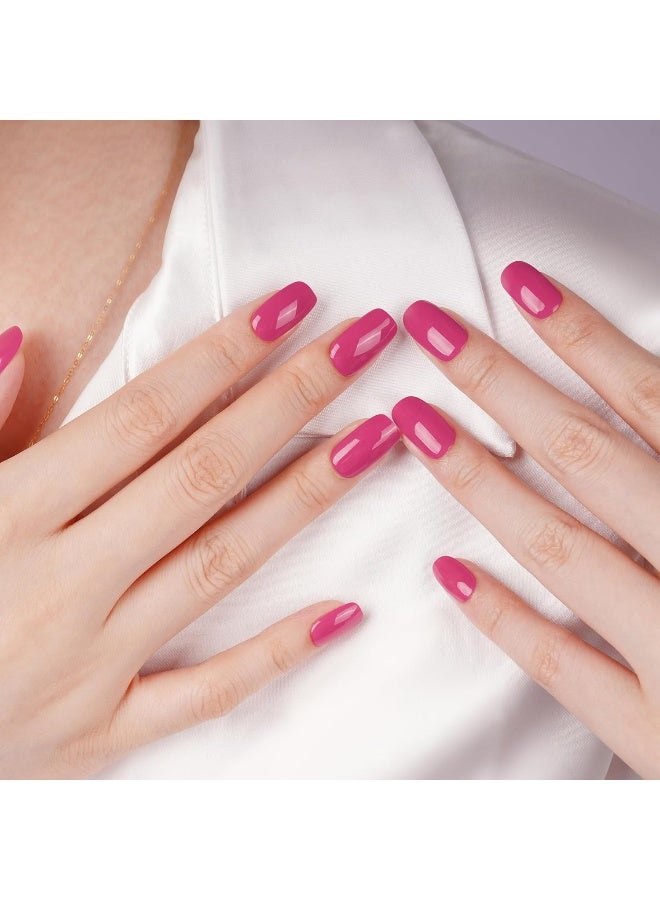 DANNI & TONI Semi Cured Gel Nail Strips (Chinese Rose) Red Gel Nail Stickers/Wraps 28 Stickers - Image 4