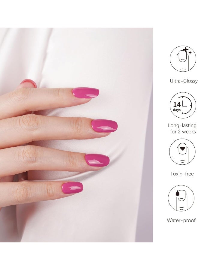 DANNI & TONI Semi Cured Gel Nail Strips (Chinese Rose) Red Gel Nail Stickers/Wraps 28 Stickers - Image 3