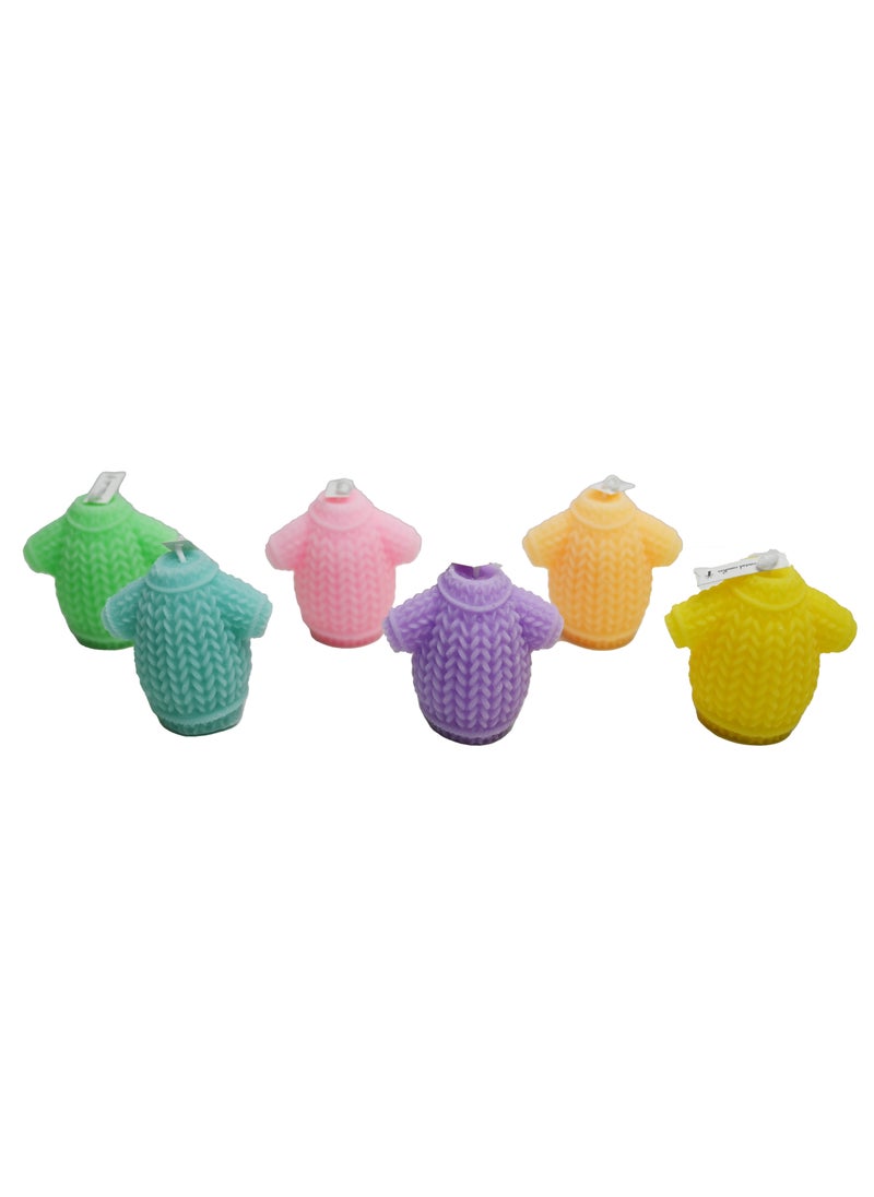 Innovity Sweater-Shaped Soy Candle Set - 6 Colors & Scents - Premium Wax - Home Decor Accent for Relaxing Ambiance - Ideal Gift for Aromatherapy Enthusiasts 