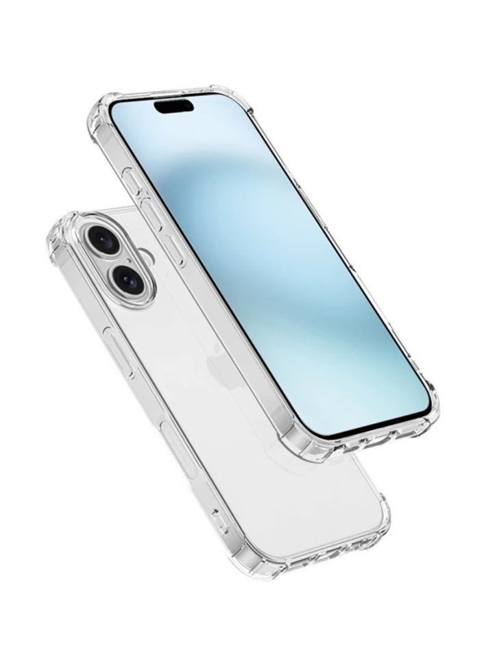 URBBKING iPhone 16 Case, Crystal Clear iPhone 16 Case with Four Corner Anti-Fall Airbags, Slim Flexible TPU Airbag Bumper Shock Absorption Case Cover Fit for Apple iphone 16 (Clear)  - Image 3