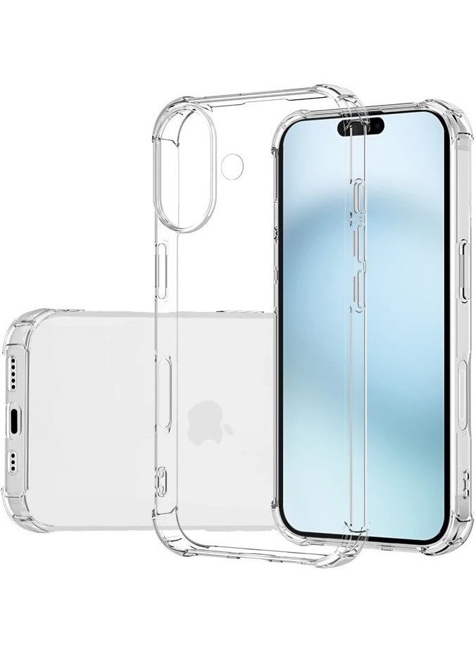 URBBKING iPhone 16 Case, Crystal Clear iPhone 16 Case with Four Corner Anti-Fall Airbags, Slim Flexible TPU Airbag Bumper Shock Absorption Case Cover Fit for Apple iphone 16 (Clear)  - Image 1