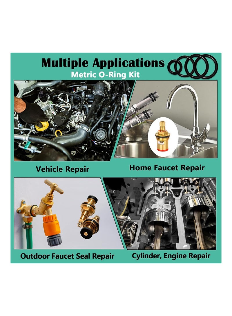 MVAQKLM مجموعة حلقات مطاطية من النتريل مكونة من 1020 قطعة، 20 مقاسًا، مجموعة متنوعة من حلقات مطاطية من النتريل لإصلاح السيارات والمركبات وصنابير السباكة وسد الوصلات بالهواء أو الغاز ومقاومة للزيت والحرارة - Image 4