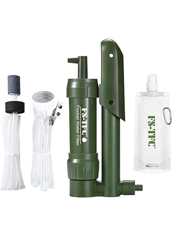 Arabest Survival Gear: 0.01 Micron Pocket Water Filter for Emergency Drinking Backpacking Hiking Outdoor Camping Filtration  - Image 1