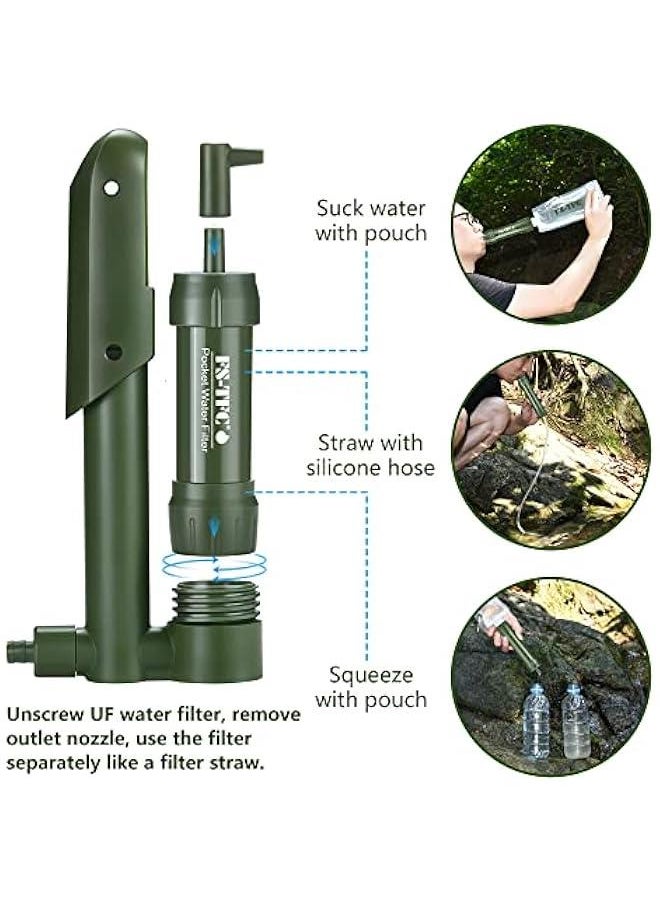 Arabest Survival Gear: 0.01 Micron Pocket Water Filter for Emergency Drinking Backpacking Hiking Outdoor Camping Filtration  - Image 2