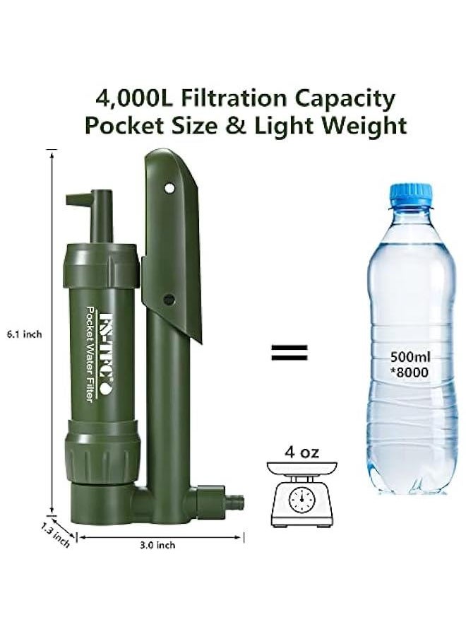 Arabest Survival Gear: 0.01 Micron Pocket Water Filter for Emergency Drinking Backpacking Hiking Outdoor Camping Filtration  - Image 5