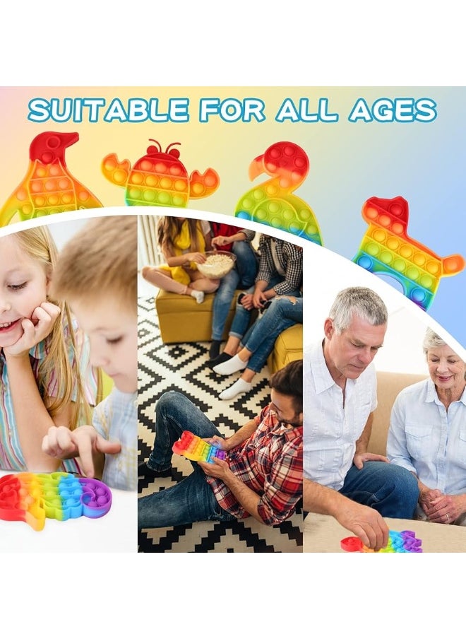 Genovega - 24 Packs Fidget Toys Bulk Pop Gifts for Kids Adults , Classroom Boys Girls Sensory Bubble Set Carnival Pinata Prizes Bag, Desk Toy Party Favors Kit Game Ideas Gift Cute Animal - Image 1