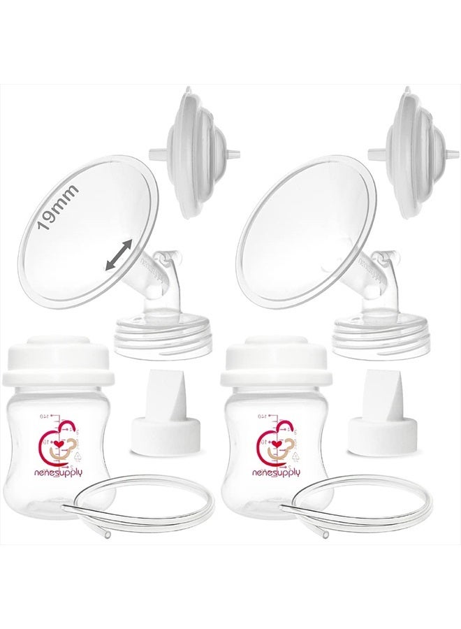 NENESUPPLY قطع مضخة نينسوبلاي 19 مم متوافقة مع مضخة الثدي سبكترا S2 سبكترا S1 9 بلس استبدال قطع مضخة سبكترا استبدال ملحقات سبكترا S2 صمام بطة أنبوب واقي من ارتجاع السائل - Image 1