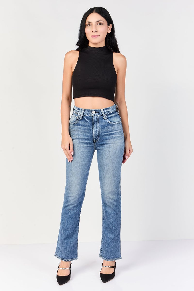Moussy Women Regular Fit Washed Stretchable Jeans, Blue - Image 4
