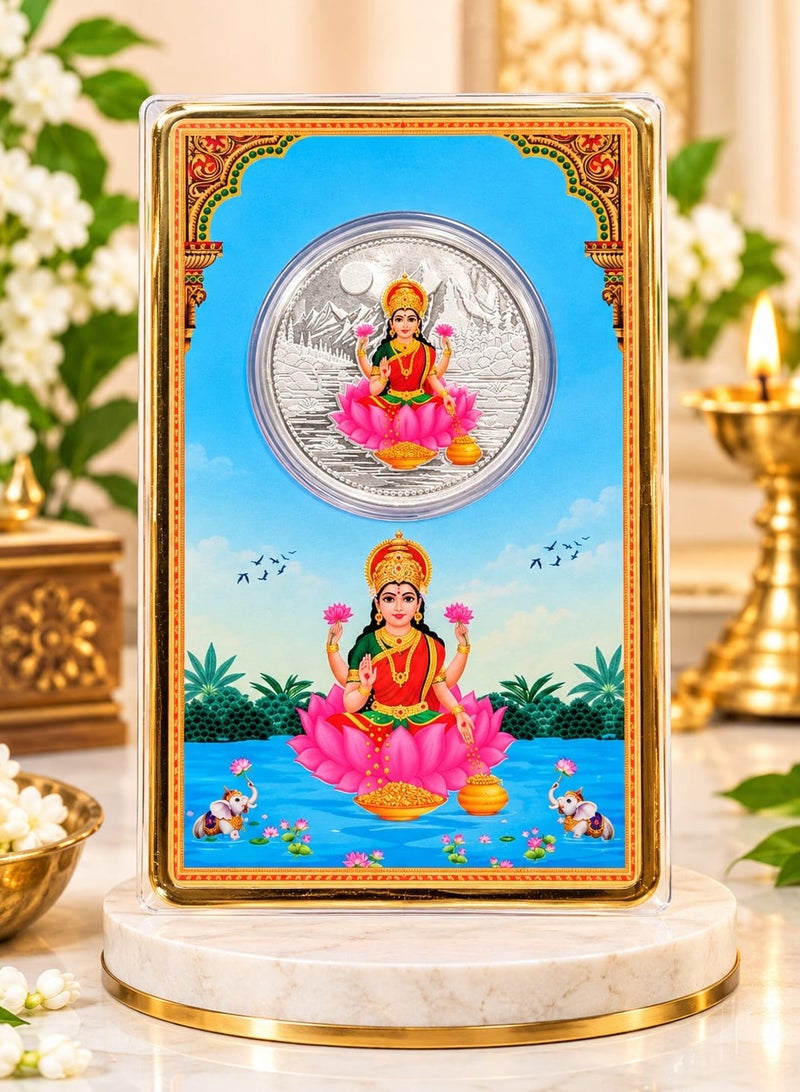 999 PURE SILVER LAKSHMI JI COIN -1GRAM GODDES LAKSHMI SILVER COIN DIWALI,PUJA & AUSPICIOUS GIFTING