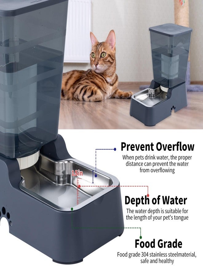 Meikuler Automatic Dog Cat Water Dispenser Large Capacity 5Lfor Cats and Medium and Large-Sized Dogs with Stainless Steel Bowl (Black, 5L) - Image 4
