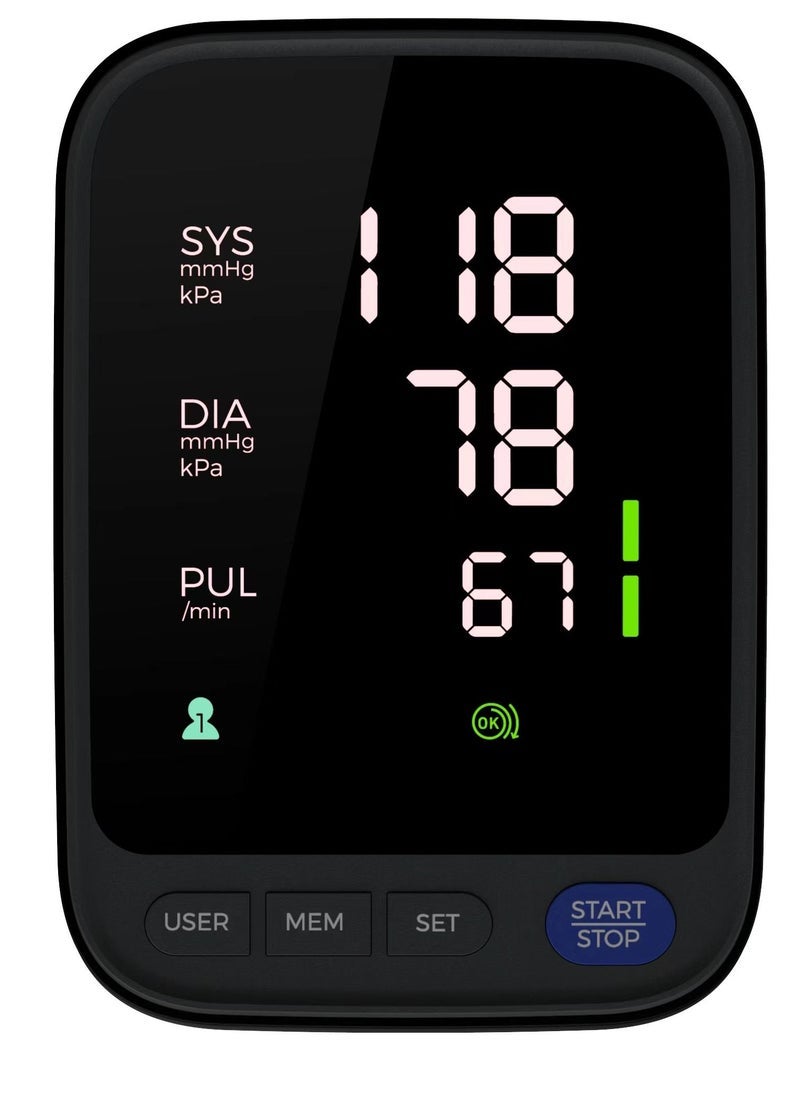 general Intelligent Automatic Electronic Blood Pressure Monitor With LED Digital Display Black - Image 1