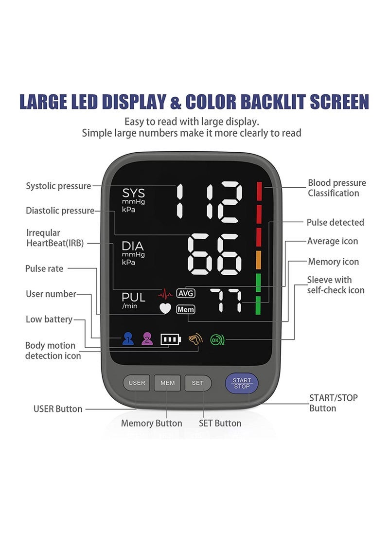 general Intelligent Automatic Electronic Blood Pressure Monitor With LED Digital Display Black - Image 3