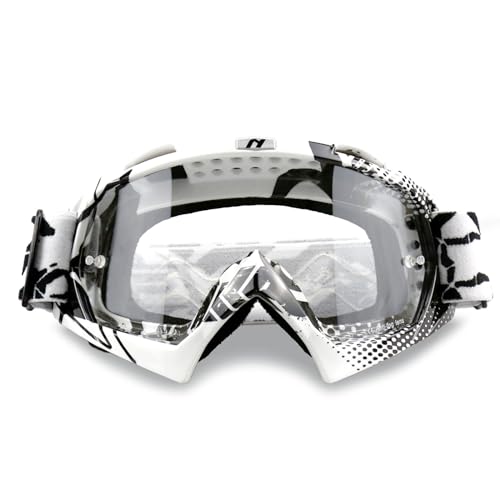 NENKI Dirt Bike Goggles Anti Fog Goggles for Dirt Bike Riding ATV Motocross Goggles for Women Men Adult Motorcycle MX Goggles Racing Goggles UV Protection Clear Lens - Image 1