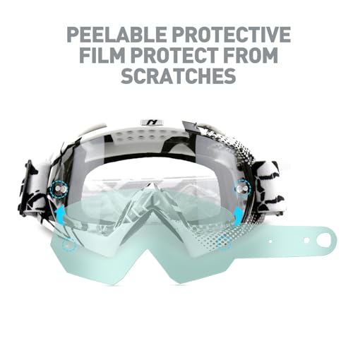 NENKI Dirt Bike Goggles Anti Fog Goggles for Dirt Bike Riding ATV Motocross Goggles for Women Men Adult Motorcycle MX Goggles Racing Goggles UV Protection Clear Lens - Image 4