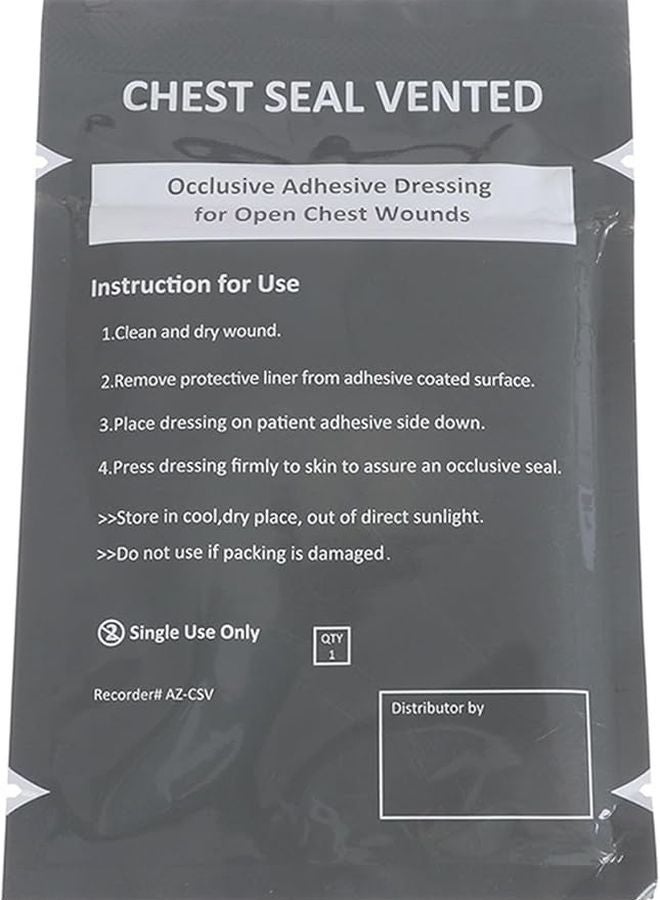 أربعة ثقوب ختم الصدر رقعة طبية مهواة لطوارئ الصدمات وتضميد الجروح المفتوحة - Image 1