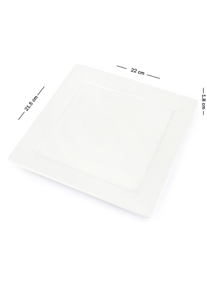 Home Smart Porcelain Square Serving Dinner Plates Dinnerware Set of Plates 6 Pcs for Steak Pasta Salad Snacks Dinner plate and Scales Kitchen.
