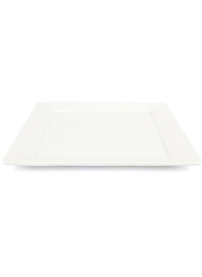 Home Smart Home Smart Porcelain Square Serving Dinner Plates Dinnerware Set of Plates 6 Pcs for Steak Pasta Salad Snacks Dinner plate and Scales Kitchen.  - Image 1