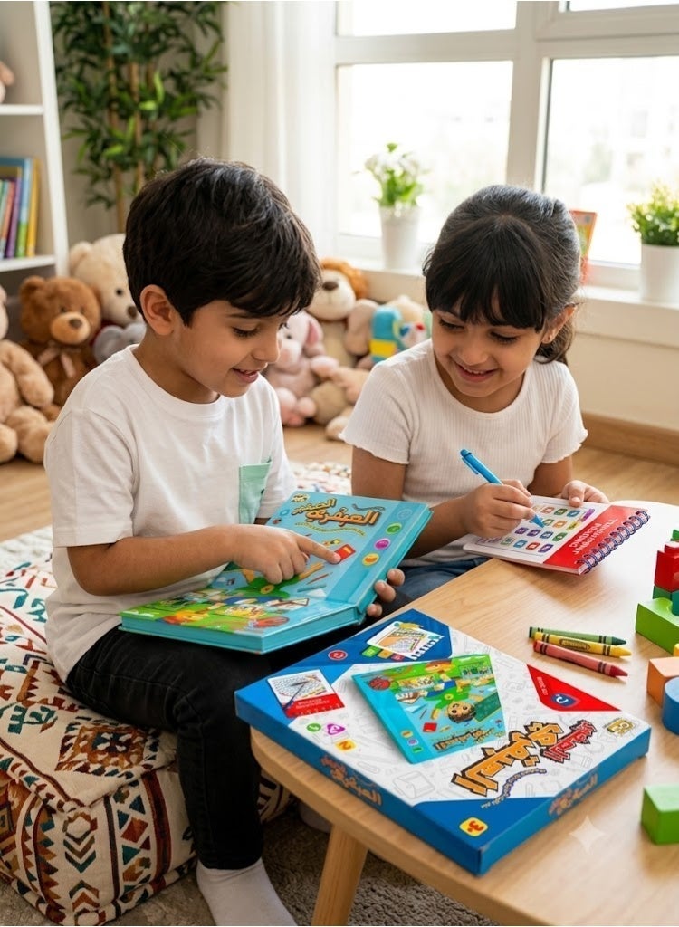 MUMS PLANET Little Genius Interactive Learning Book for Kids – Reusable Arabic Letters, Numbers & Math Practice Book with Write-and-Wipe Pen – Early Learning Educational Activity Book - Image 3