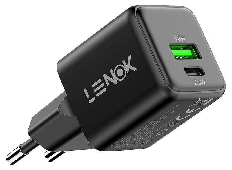 LENOK 25W Dual Port USB C PD Super Fast ChargerBlock,25 watt GaN PD/PPS USB C Fast Wall Charger Block for Samsung Galaxy S24/S23/S22+/S21 Ultra/Plus/S20/Note 20/Z Fold 5 - Image 1