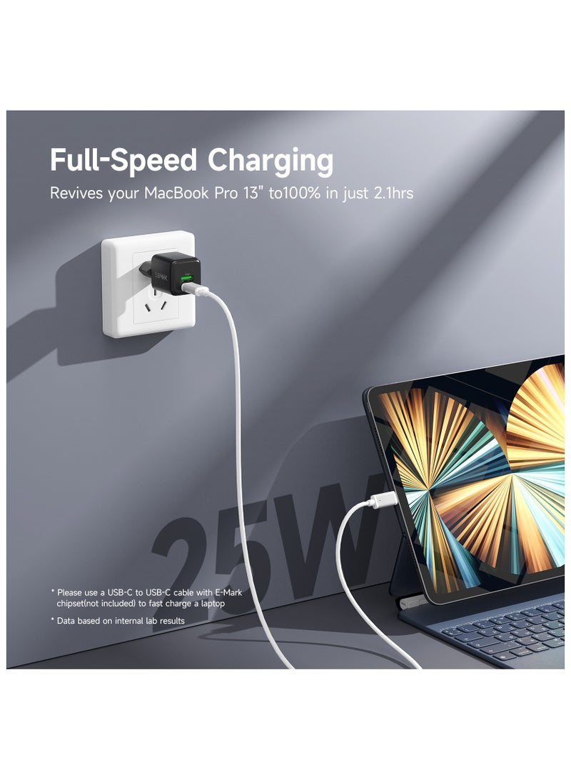 LENOK - LENOK 25W Dual Port USB C PD Super Fast ChargerBlock,25 watt GaN PD/PPS USB C Fast Wall Charger Block for Samsung Galaxy S24/S23/S22+/S21 Ultra/Plus/S20/Note 20/Z Fold 5 - Image 1