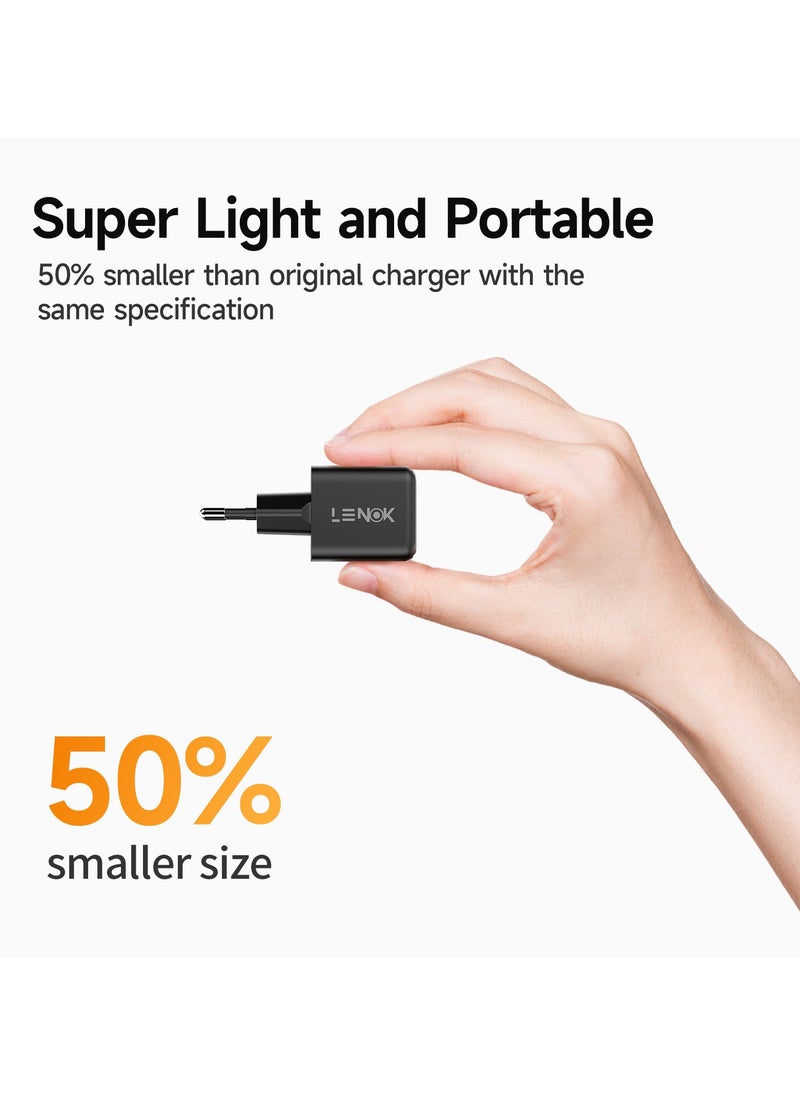 LENOK - LENOK 25W Dual Port USB C PD Super Fast ChargerBlock,25 watt GaN PD/PPS USB C Fast Wall Charger Block for Samsung Galaxy S24/S23/S22+/S21 Ultra/Plus/S20/Note 20/Z Fold 5 - Image 1
