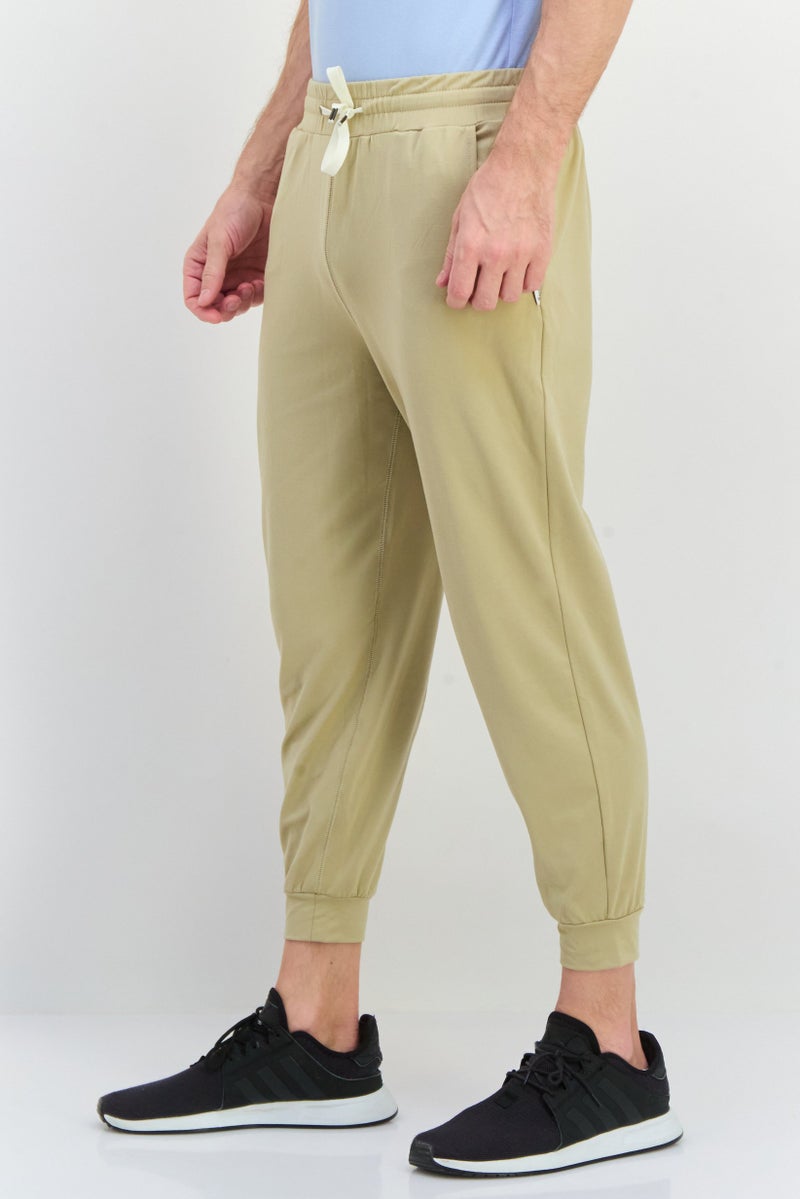 Feat Men Relaxed Fit Solid Jogger Pants, Khaki - Image 3