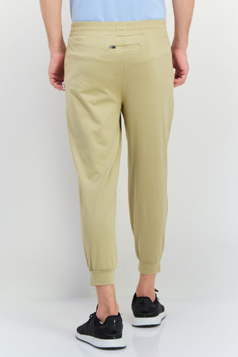 Feat Men Relaxed Fit Solid Jogger Pants, Khaki - Image 4