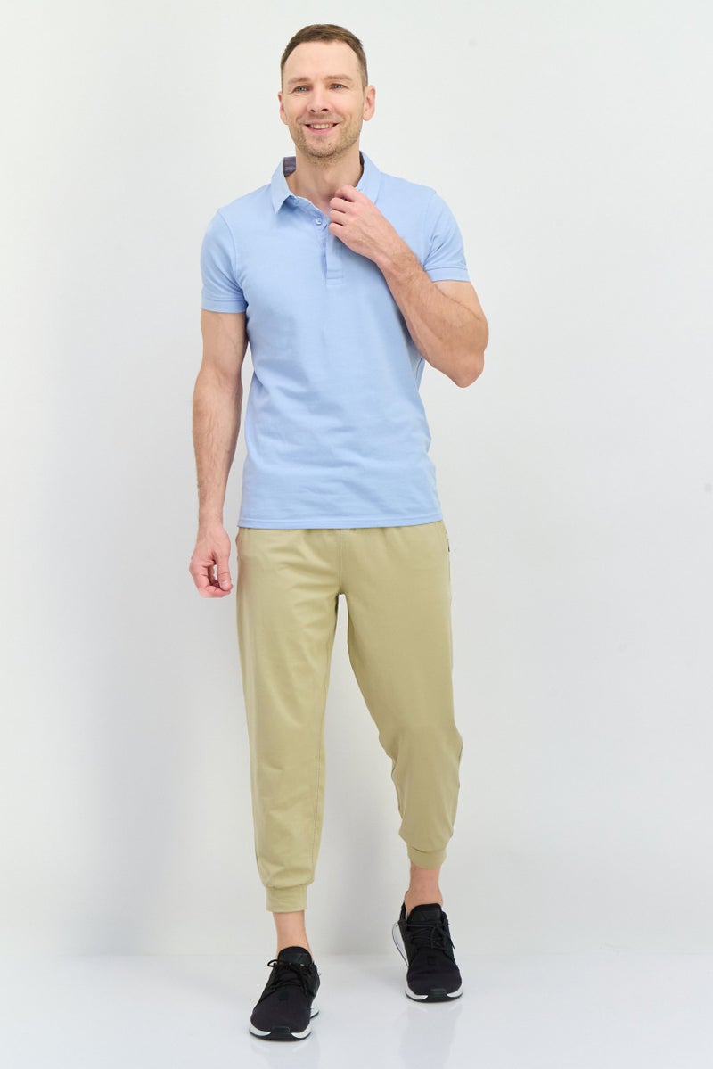 Feat Men Relaxed Fit Solid Jogger Pants, Khaki - Image 2
