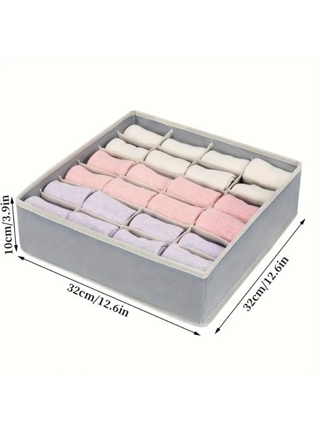 2 Pack 48-Compartment Fabric Socks & Underwear Organizers - Durable Zipper, Foldable Closet Storage Box for Socks, Underwear, Ties - Ideal for Bedroom & Home Decor, Closet Organization, Modern Organizer, Durable Zipper Closure, Sock Organizer, Underwear Organizer, Drawer Organizer - Image 2